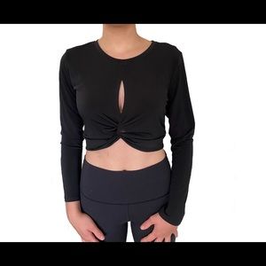 Cropped Tied Black Shirt